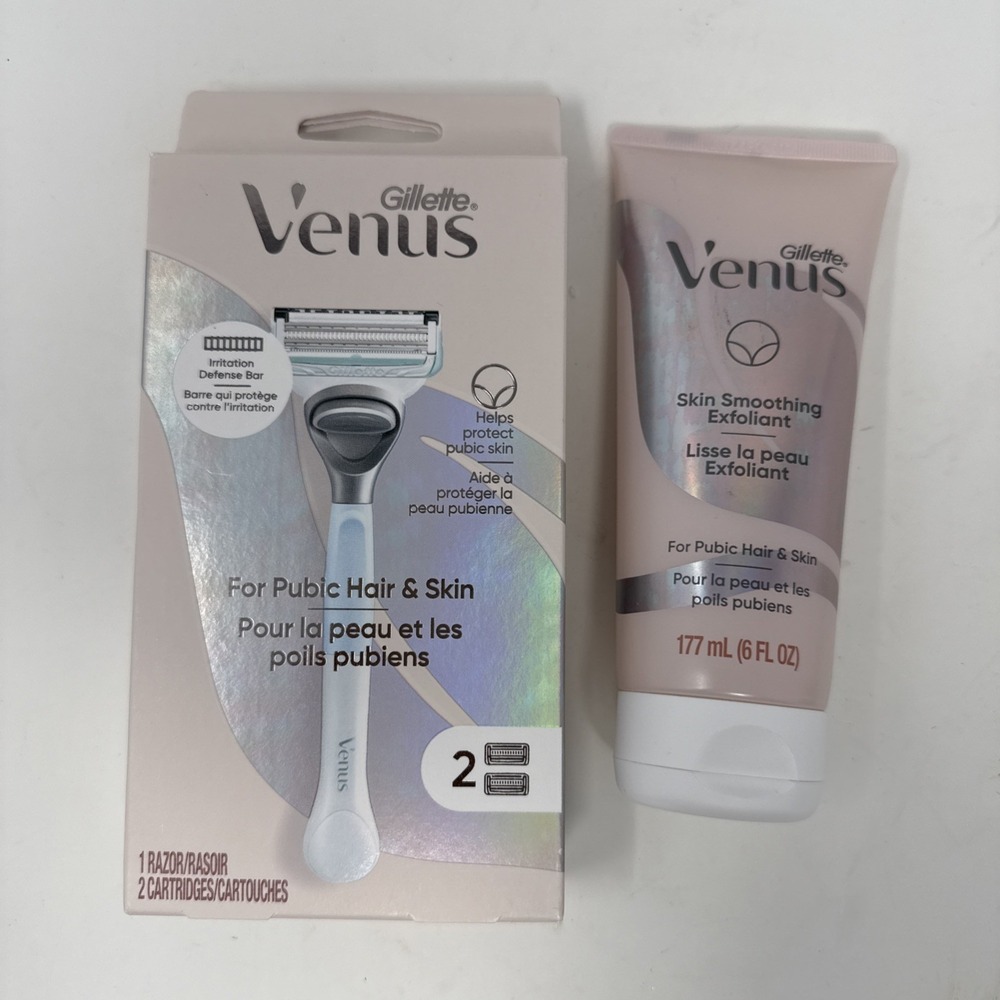 Gillette Venus Intimate Womens Razor 2 Cartridges & Skin Smoothing Exfoliant